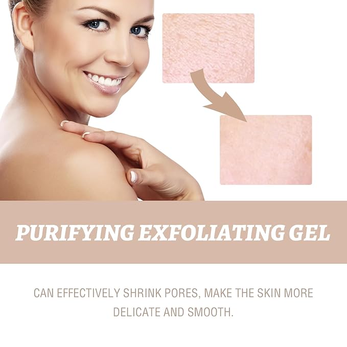 Purifying Exfoliating Gel, Skin Peeling Gel for Face and Body Exfoliator Scrub Deep Cleansing Moisturizing Face Exfoliator Scrubber Dead Skin Remover for All Types Skin, Men Women