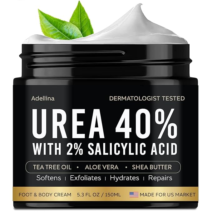Urea Cream 40 Percent for Feet Maximum Strength, Urea Foot Cream for Dry Cracked Heels Feet Knees Elbows, 40% Urea Foot Repair Lotion 5.3 OZ