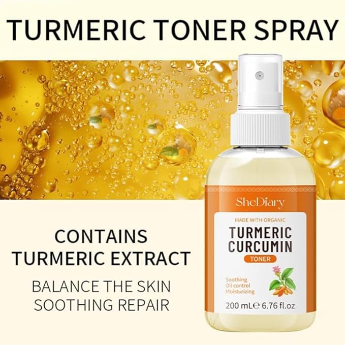 Turmeric Toner Spray Calming Hydrating Soothing Oil Control Moisturizing Face Mist (2)