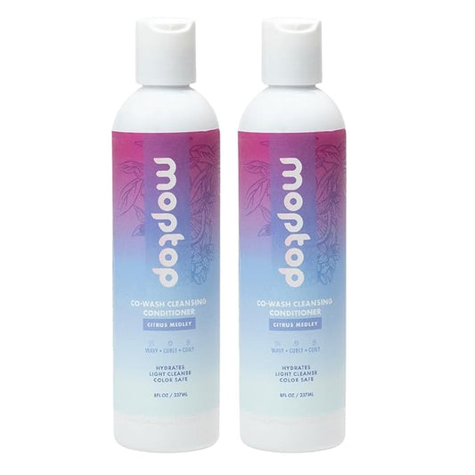 MopTop Cowash Cleansing Conditioner – Curly Hair Conditioner to Restore Moisture, Reduce Frizz & Boost Manageability, Sulfate & Paraben Free Hair Care for All Hair Textures (Citrus Medley, 2pk)