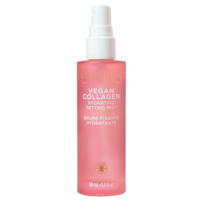 Pacifica Beauty Vegan Collagen Hydrating Setting Mist – Hydrating Illuminating Face Primer for Dewy Skin, w/Vegan Collagen & Squalane for Radiant Glow, Soft-Focus Pore Blurring Makeup Base