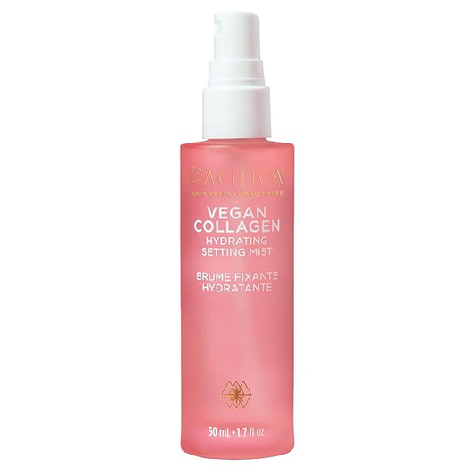 Pacifica Beauty Vegan Collagen Hydrating Setting Mist – Hydrating Illuminating Face Primer for Dewy Skin, w/Vegan Collagen & Squalane for Radiant Glow, Soft-Focus Pore Blurring Makeup Base