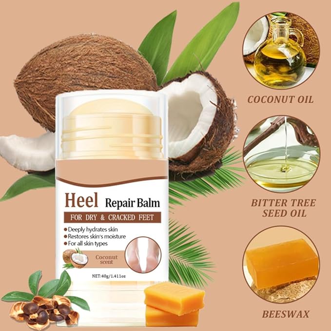 60% Urea Cream - 1.41 oz Coconut Foot Hand Cream Stick for Dry & Cracked Feet Elbows Knees Heels Hands, Hydrates & Nourish Foot Care for Softening and Moisturizing, Removing Calloused Skin