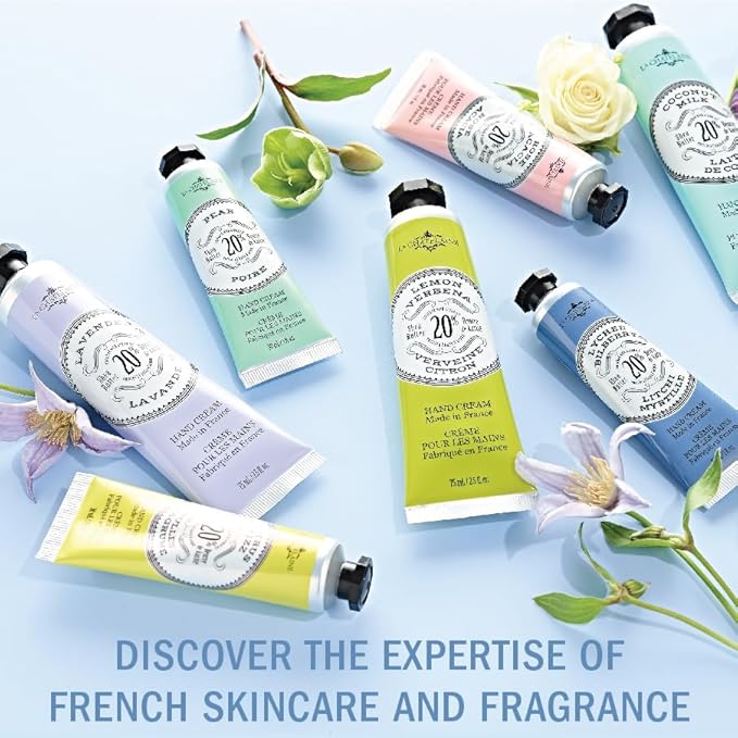 La Chatelaine Hand Cream Trio Tin, Gifts for Mom, Natural Hand Lotion Gift Set, Made in France with 20% Organic Shea Butter, Nourishing & Moisturizing (Gardenia, Orange Blossom, Oud Rose) 3 x 1 fl. oz