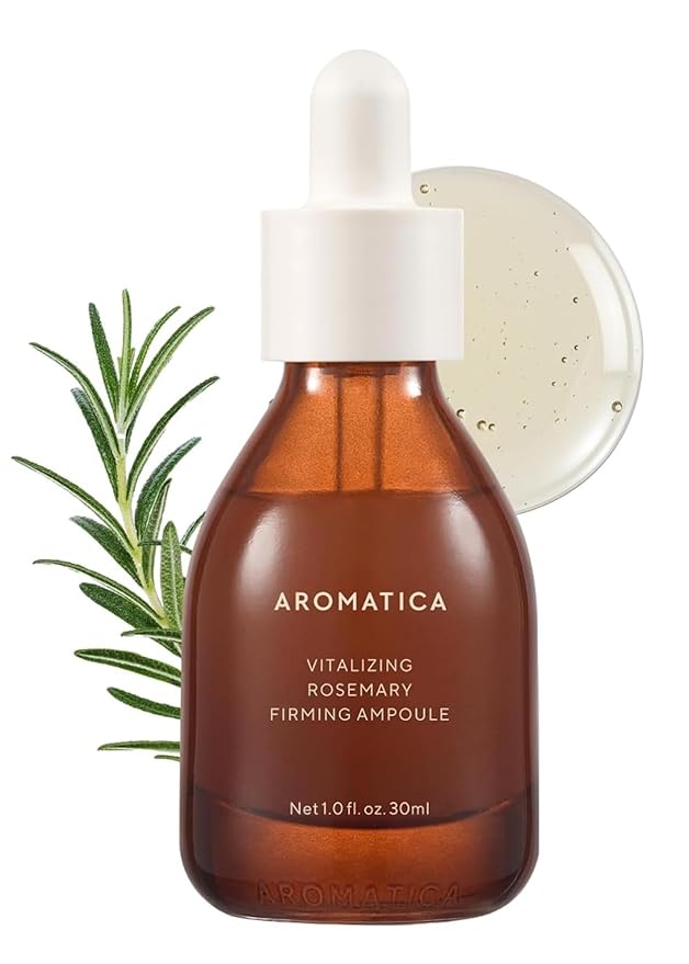 AROMATICA Vitalizing Rosemary Firming Ampoule Serum - Skin Revitalizing Retinol Serum for Face, Moisturizing & Strengthening Skin Barrier (30ml)