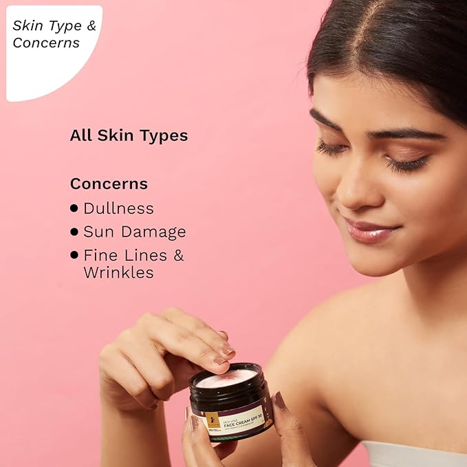 Pilgrim Red Vine Vitamin C Face Cream SPF 30 | with Rosehip Oil (PA+++) | Fights Wrinkle | Provides Long Lasting Sun Protection | 1.76 Oz (50gm)