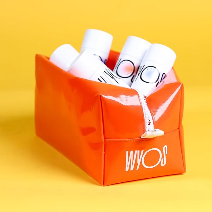 WYOS Starter Kit: Face Cleanser + Shaving Stick + Moisturizer Oil Stick Bundle | Travel Size, Leak Free, Vegan, Cruelty Free, Portable, Sulfate Free, Paraben Free, *Bag Included In Purchase*