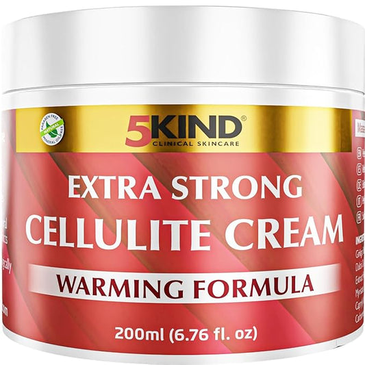 5Kind Extra Strong Anti Cellulite Cream 6.76 Fl Oz - Natural Warming Formula Cellulite Remover for Legs - Body Firming and Tightening Cream - Firming Cream for Cellulite
