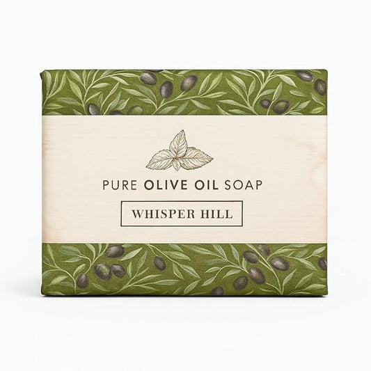 WHISPER HILL Spearmint Olive Oil Soap – Handcrafted in Vermont Since 1997 – Cooling & Refreshing Natural Bar – 3.8 oz