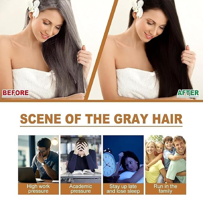 Saffron Hair Blackening Spray, Saffron Hair Spray, 100ml Herbal Extracts Hair Serum, Saffron and Polygonum Multiflorum Essence Spray, Leaving Hair Shiny & Prevent Gray Hair (1Pcs)