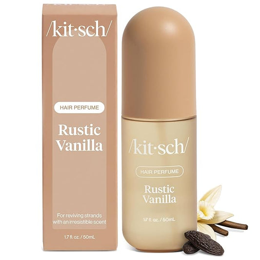 Kitsch Rustic Vanilla Hair Perfume for Women – Clean, Deodorizing & Patented Odor-Eliminating Technology Hair Spray & Body Mist - Warm Tonka, Vanilla Perfume & Cedar Blend - 50 ml