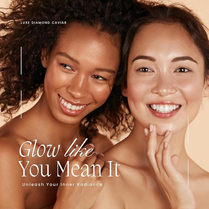 Luxe Diamond Caviar Eye Cream - Anti Aging, Lifting, Firming Crow's Feet, Dark Circles & Under Eyes Puffiness - Day & Night Anti-Wrinkle Collagen Cream - Vegan & Paraben-Free