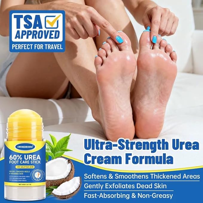 60% Urea + 2% Salicylic Acid Foot Cream–Ultra-Moisturizing Formula, Exfoliates Dead Skin, Softens Dry, Cracked Skin on Feet, Knees, Hands, Elbows. Helps soften callused, rough, or tender areas 1.41oz