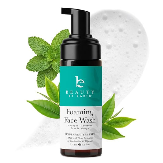 Foaming Face Wash Cleanser – Made in USA with Hydrating Natural & Organic Vegan Ingredients, Gentle Non-Toxic Daily Facial Wash for Sensitive, Oily & Blemish Prone Skin for Women, Men & Teens