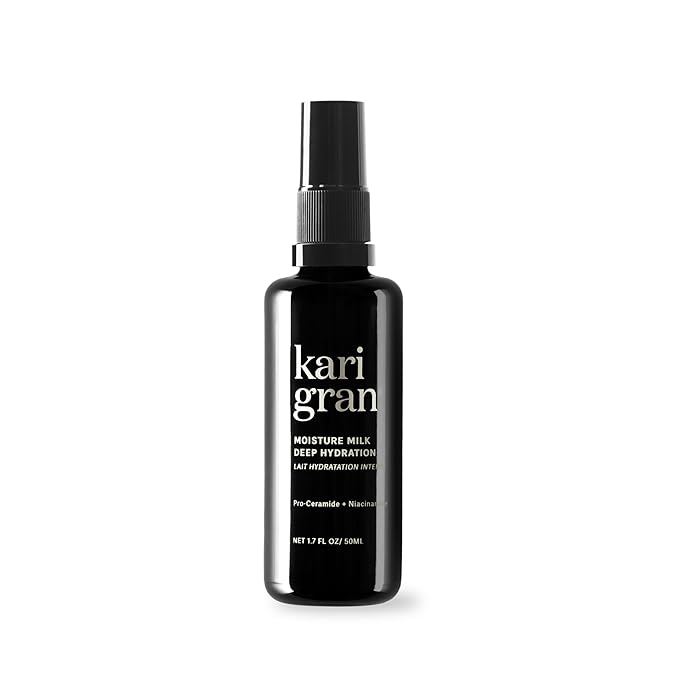 Kari Gran Moisture Milk Deep Hydration Mist – Pro-Ceramide & Niacinamide Facial Hydrating Mist, Featherlight Milky Moisturizer + Vitamin C, Aloe & Calendula – Restores Skin Barrier, 1.7 Fl Oz