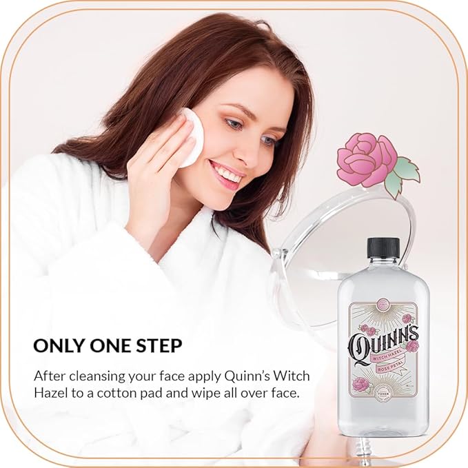 Quinn’s Alcohol Free Witch Hazel with Aloe Vera 16 Ounce (Rose)