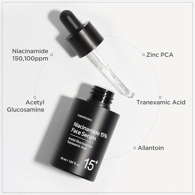Niacinamide 15% Face Serum, 150,100ppm Niacinamide, Tranexamic acid, Dark Spot Corrector, Glass Skin, Radiant Complexion, Pore Minimizer, Even Skin Tone, Korean Skin Care, 30ml, 1.01 fl.oz.
