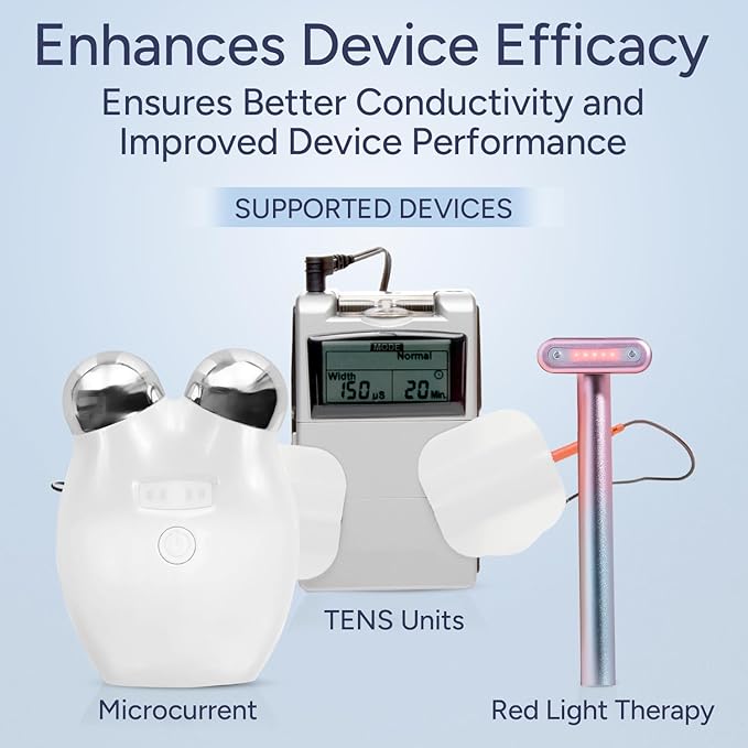 Red Light Therapy Activation Serum for Face and Neck - for Facial Wand, Red Light Therapy & Microcurrent Facial Device - Natural Formula - Blue Tansy, Hyaluronic Acid, Golden Chamomile, Aloe Vera