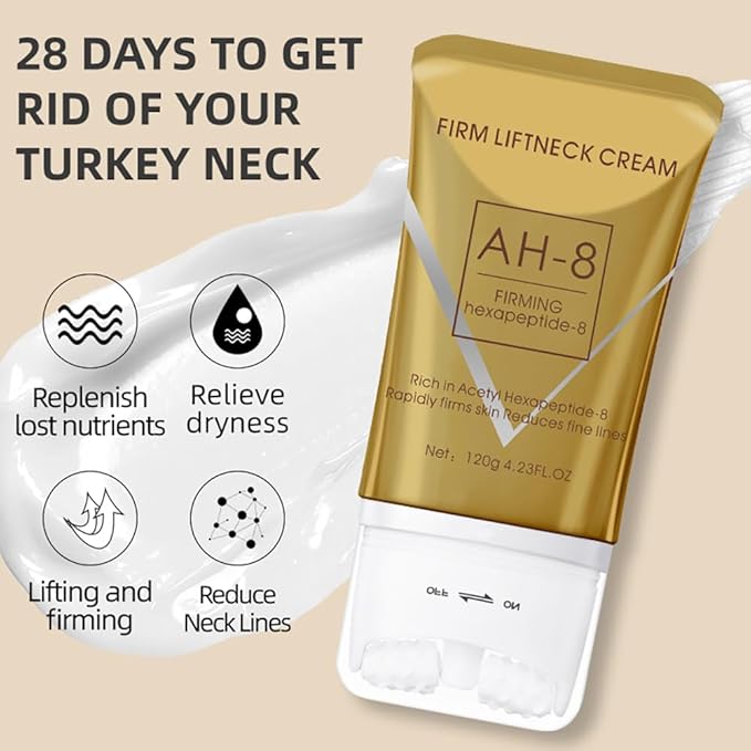 AH-8 Firming Neck Cream for Crepey Skin Body Care Comfort, Moisturizing Tightening Roller Neck Skin Repair Lotions for Women with Day & Night Use