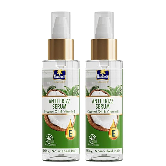Parachute Advansed Anti-Frizz Hair Serum for Women with Coconut Milk & Vitamin E| For 48 Hour Frizz Control| Repairs Damage & Nourishes Hair| 6.7 Fl.oz. (Pack of 2)