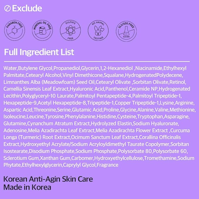 Retinol Peptide Youthful Serum 1.01 fl oz - Anti-Aging, Hydrating & Firming for Wrinkles & Dark Spots, Gentle Retinol Serum for Face, Day & Night Korean Skincare