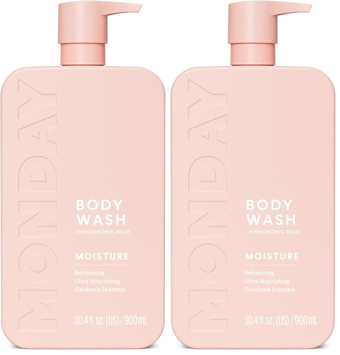 MONDAY HAIRCARE MOISTURE Body Wash in Fresh Gardenia with Hyaluronic Acid & Shea Butter for All Skin Types, 900 mL (Pack of 2)