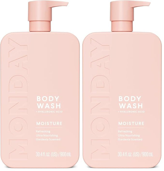 MONDAY HAIRCARE MOISTURE Body Wash in Fresh Gardenia with Hyaluronic Acid & Shea Butter for All Skin Types, 900 mL (Pack of 2)