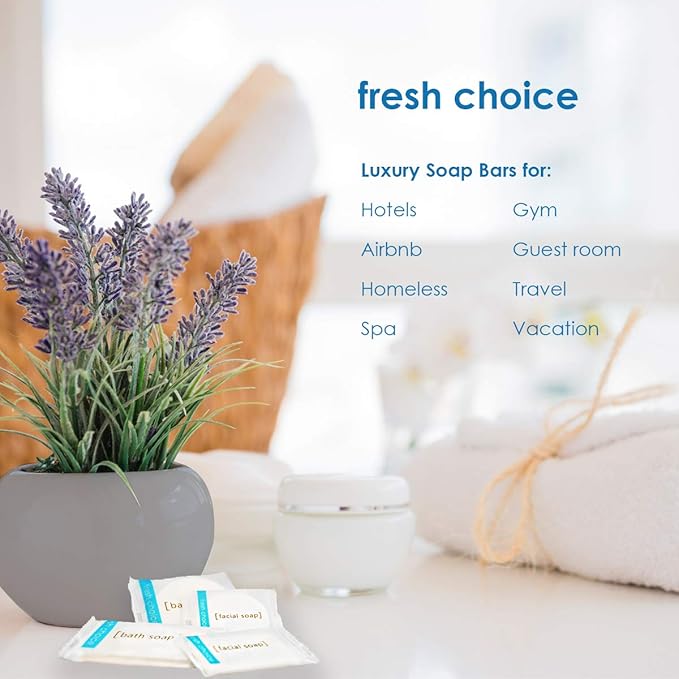 Bulk Hotel Soap, Individually Wrapped Bar Soaps, Mini Trial Size Toiletries, Bath Body Hand Soap for Vacation Rentals and Motel Guest Bathroom, 0.85 oz, Pack of 500