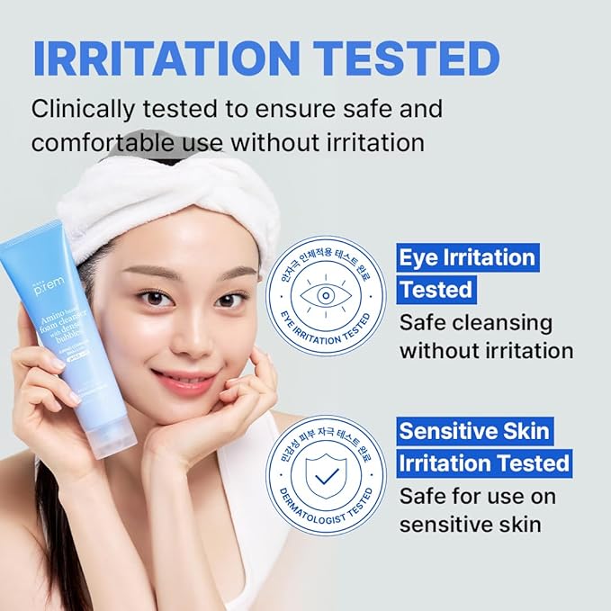 MAKE P:REM Safe Me. Amino Refresh Cleansing Foam, Korean Face Wash, Instant Deep Pore Cleansing, Gentle Exfoliation with BHA & LHA, Korean Skin Care, 5.07 Fl Oz, 150ml