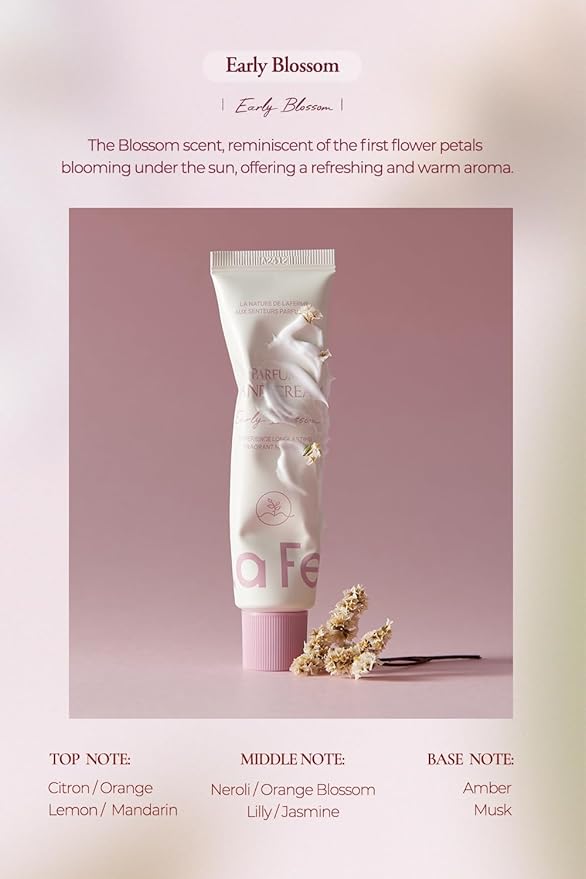 laferme Perfume Hand Cream 2.02 Fl. Oz. (Early Blossom) | Non Sticky Vegan & Travel-Sized Hand Lotion with Shea Butter | Hydrating & Nourishing for Dry Skin, Korean Skincare for Women & Men