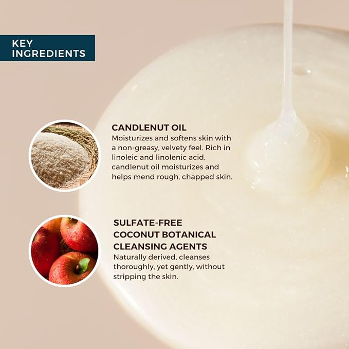 Juara - Candlenut Hydrating Shower Gel | Moisturizing Body Wash | Natural Soap | Soothe Skin | Gentle Nourishment | Cruelty Free, Paraben & Sulfate Free, Vegetarian | 12 oz.