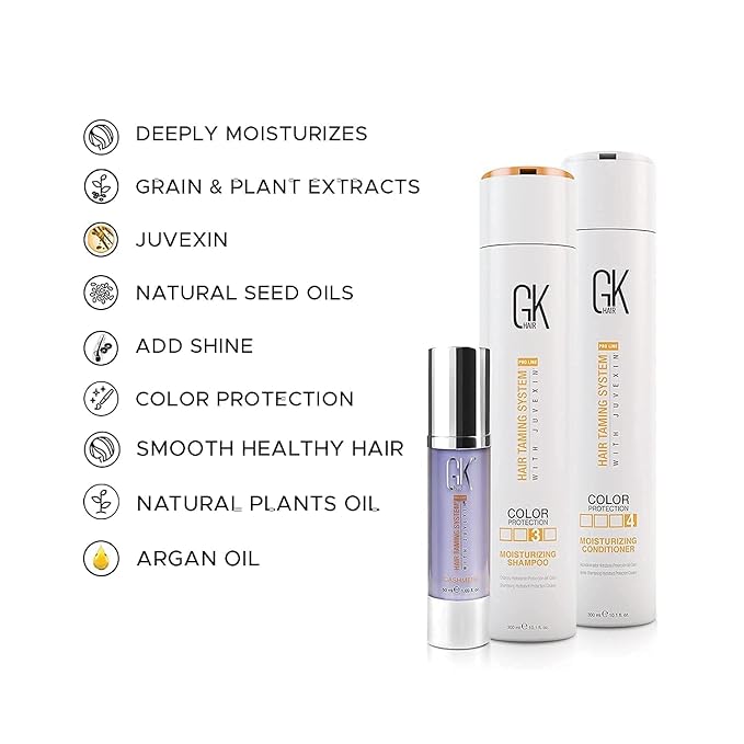 GK HAIR Global Keratin Moisturizing Shampoo and Conditioner Sets (DUO+Serum+Cashmere)