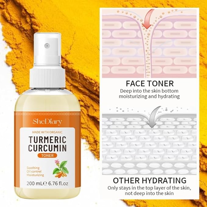 Turmeric Toner Spray Calming Hydrating Soothing Oil Control Moisturizing Face Mist (1)