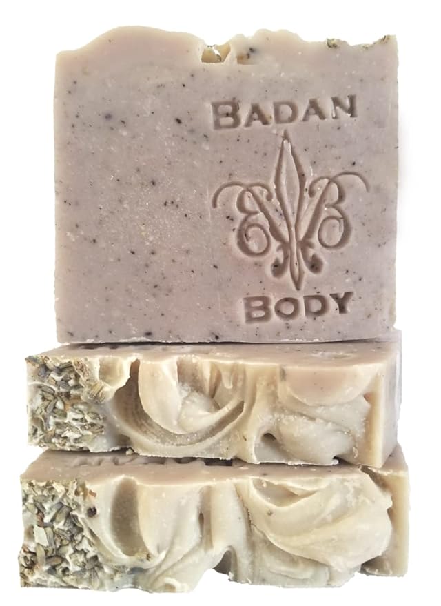 Badan Handmade Shea Butter Soap Bar - Creamy Moisturizing Dry Sensitve Skin Cleansers - Gentle Soap (Lavender, 3 Bar Pack)