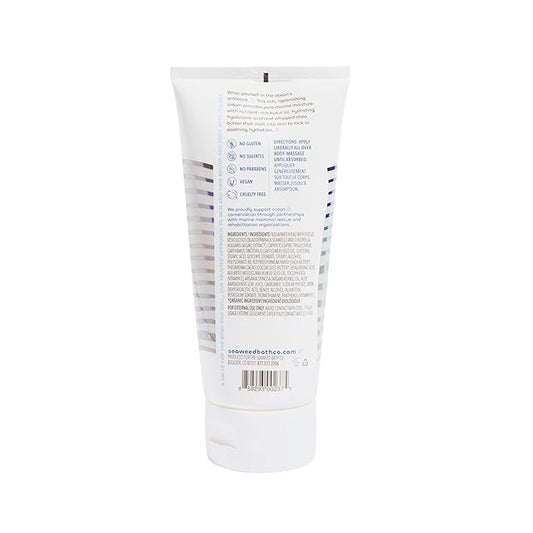Seaweed Bath Co. Hydrate Body Cream - Unscented | Nourishing Moisturizer for Body and Hands | With Vitamin E, Hyaluronic Acid and Shea Butter For Dry Skin | 6 oz