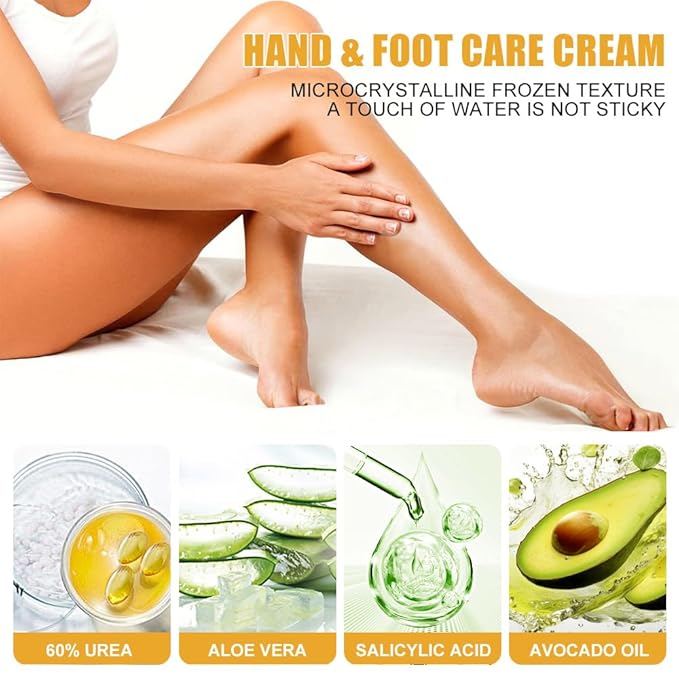 60% Urea Hydrating and Anti-Cracking Foot Cream, Upgraded Moisturising and Relieves Cracking and Dryness Foot Cream, Foot Lotion Heel Stick Repairs and Hydrates Dry and Cracked Feet and Hand