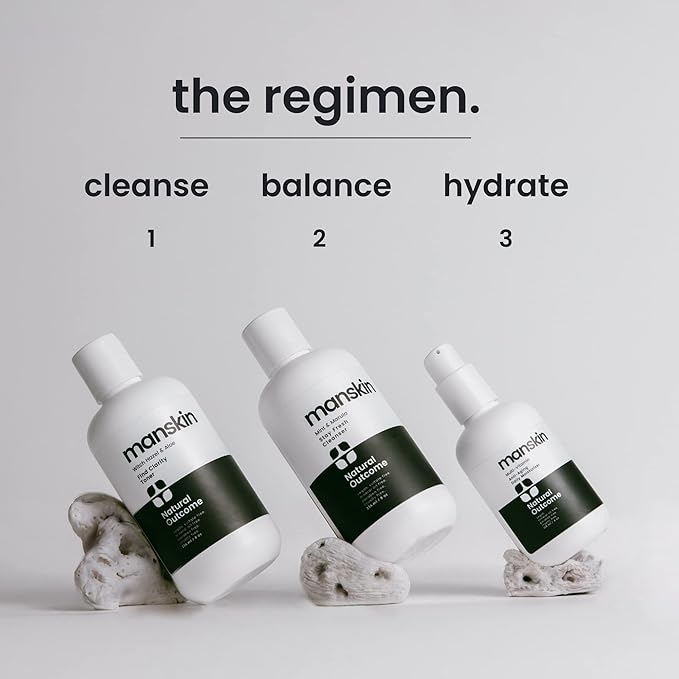 Natural Outcome Man Skin Face Toner | Natural Daily Toner Enhances Men Facial Complexion | Pore Cleansing Facial Astringent with Witch Hazel & Aloe Vera for All Skin Types | 8 Oz