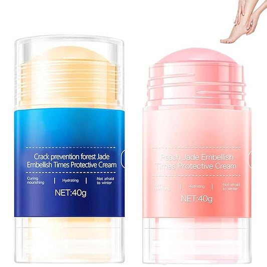 Crack Feet Prevention Stick,2pcs Anti Crack Foot Cream For Dry Heels,Moisturizing Foot Balm Stick for Women Men Dry Heels(Pink+Blue)