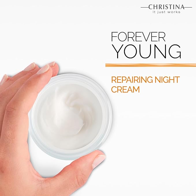-CHRISTINA- Forever Young Repairing Night Cream - 50ml - Lightweight & Non-Oily Retinol Cream with Peptides, Vitamins A & E for Overnight Hydration - For All Skin Types