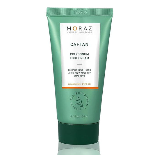 Moraz Caftan Polygonum Foot Cream for Dry Cracked Heels and Feet with 75% Polygonum Extract – Non-greasy, Fast-absorbing Intensive Foot Moisturizer for Dry Cracked Feet, Vegan, Paraben Free, 3.4 Fl Oz