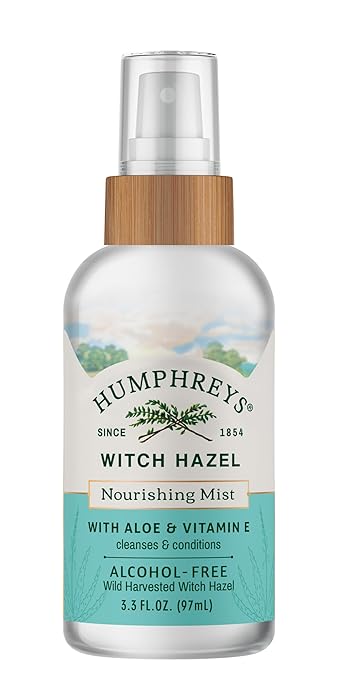 Humphreys Witch Hazel Nourishing Toner Mist Spray | Nourishing Hydrating Toner | Alcohol-Free | Wild Harvested Witch Hazel | Travel Size 3.3 Fl Oz | Clean Beauty | Vegan & Cruelty-Free