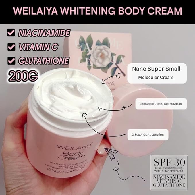 Camellia Flower Extract Face Body Cream Tone-Up SPF30 PA+++ & Niacinamine Fragrance Body Lotion Brightening, Anti Aging, Moisturing