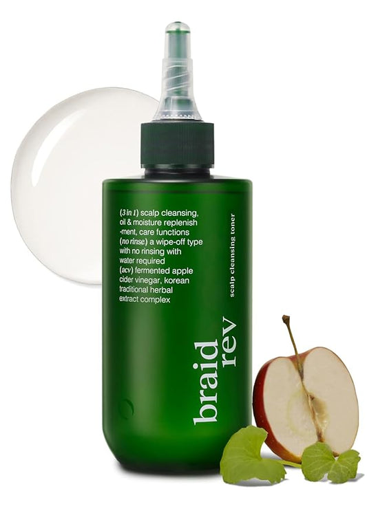 Scalp Cleansing Toner with Apple Cider Vinegar for Braiding Hair, No-Rinse Moisturizing Scalp Exfoliator, 6.76 Fl Oz