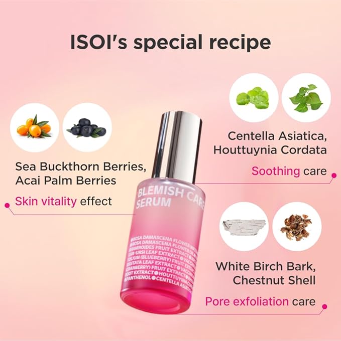 ISOI Blemish Care Up Serum Gift Set, Korean Skin Care Set for Hydration & Radiance – Full Size or 5-Step Travel Kit Options (5-Step Special Kit (1.77 fl. oz))