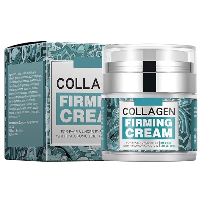 Collagen Cream for Face with Stem Cells Retinol Hyaluronic Acid Niacinamide for All Skin Types, Anti Wrinkle Cream for Women and Men, Skin Tightening & Firming and Neck, Hydrating Face Cream
