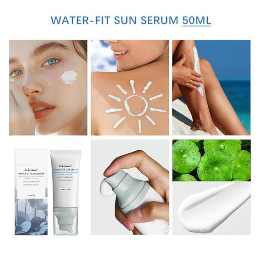 Centella Sunscreen SPF 50 PA++++, Hyalu Cica Water-Fit Sun Serum, Lightweight Sunscreen with Centella Asiatica, Hydrating & Non-Greasy Sun Protection for Sensitive Skin, Reef-Safe & Fast-Absorbing