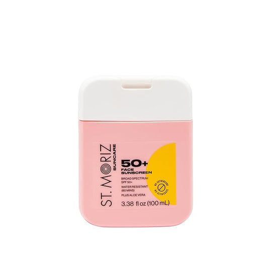 St Moriz Suncare SPF - Sunscreen - Broad Spectrum Protection Water Resistant Sunscreen Moisturizing Lotion + Vitamin E - Oxybenzone & Octinoxate Free - Vegan - Face, 50, Sun Protection Factor (SPF)