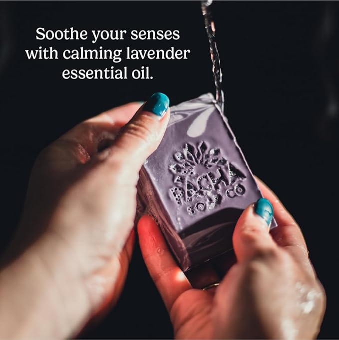 Pacha Soap Co. Bar Soap, French Lavender, 3-Pack (4 oz ea) - Premium, Handcrafted, Hydrating, Natural Face Wash, Hand Cleanser, Body Wash, Soothing Essential Oils