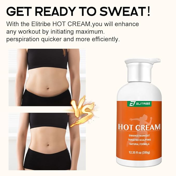 Hot Cream Sweat Enhancer Lotion for Women and Men and Body Sculpting Cellulite Workout Ultra Moisturizing and Invigorating Body Firming Cream with Natural Oils - 12.34 Fluid Ounce