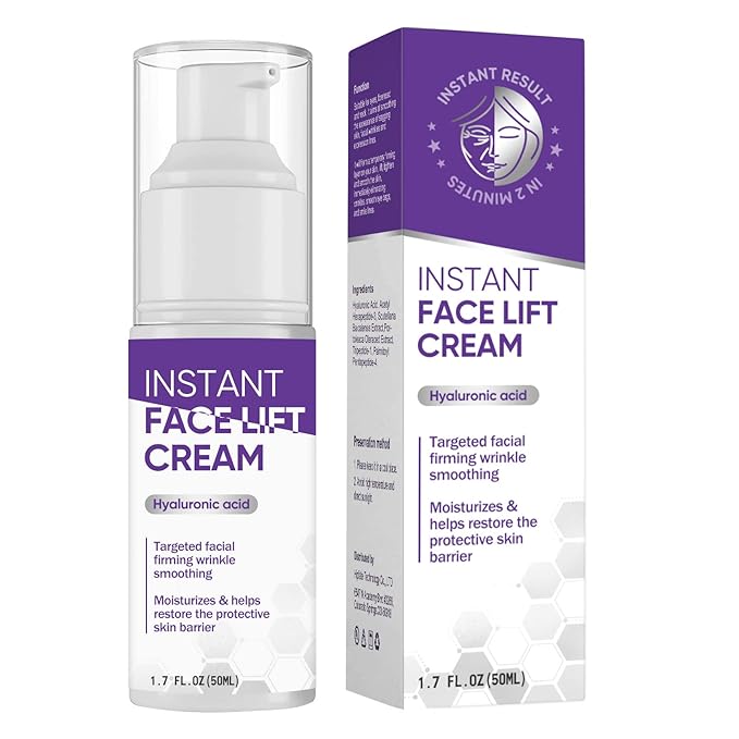Instant Face Lift Cream, Effective 2-Minute Temporary Skin Tightening Cream, Visibly Firming Loose Sagging Skin, Repair and Smooth Wrinkles for Face and Neck, Purple